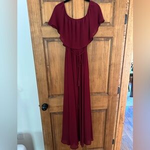 Baltic Born, Off the shoulder burgundy maxi dress